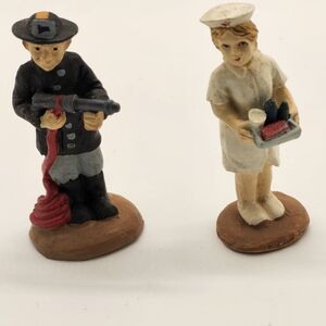 Vintage Firefighter and Nurse Figurines